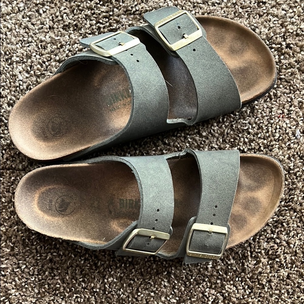 Birkenstock Forest Green Arizona Slides